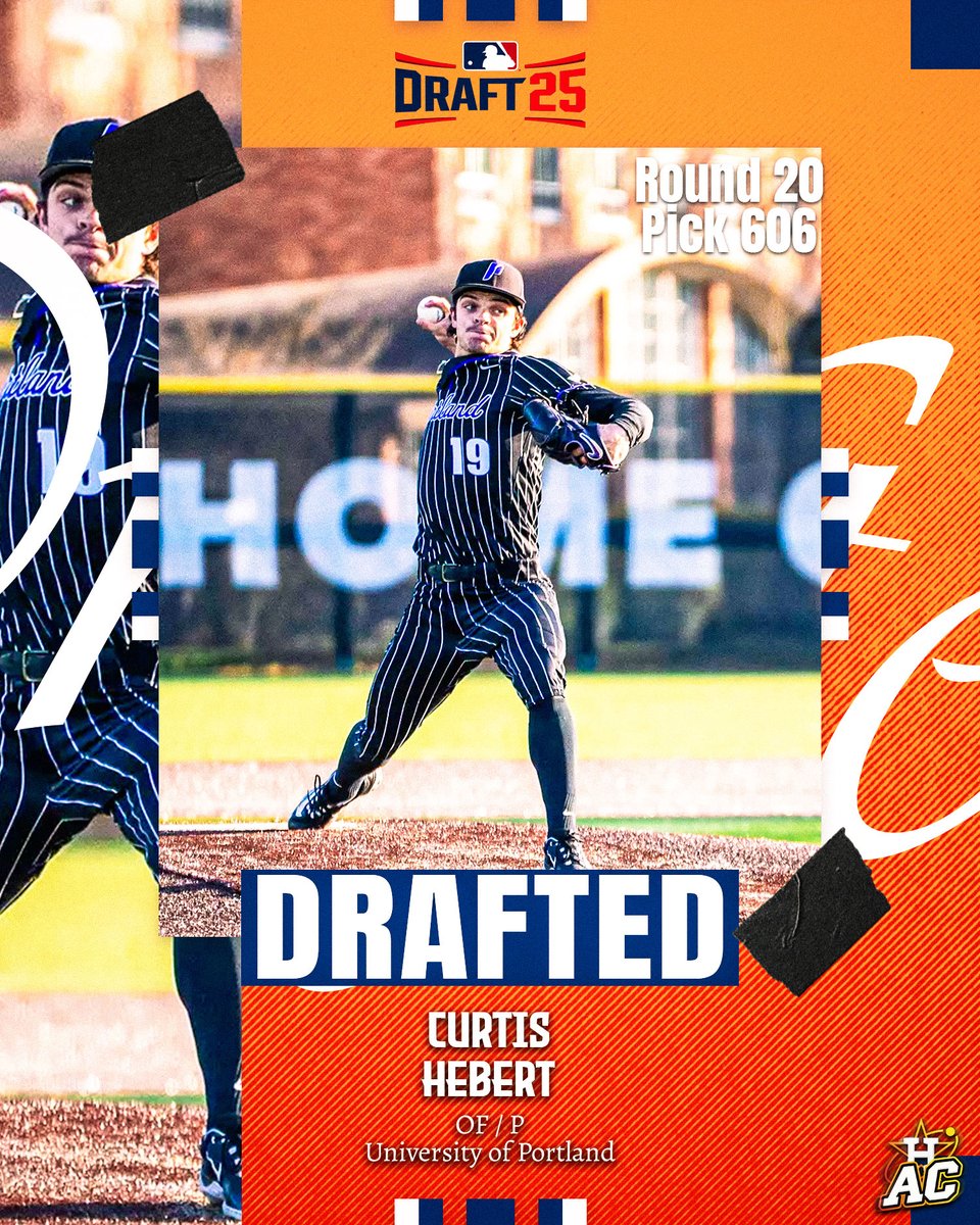 The #Astros take University of Portland P/OF Curtis Hebert with the 606th pick in the 2025 MLB draft!!

Hebert batted .238 this year with 3 doubles, 3 homers, and a .708 OPS. He pitched in 13 games with a 4.25 ERA and 53 K's He's a 6-foot-2 right-handed hitter &amp; pitcher