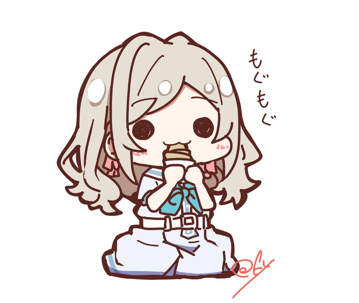 blue00f4's tweet image. 頬張るセラスちゃん
#蓮ノ空美術部