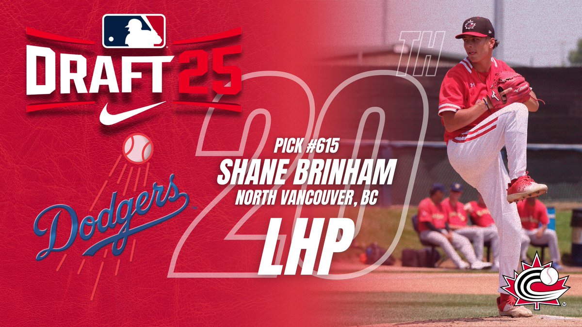 Baseball Canada π¨π¦βΎοΈ (@baseballcanada) on Twitter photo Congrats to <a href="/BaseballCANJNT/">Baseball Canada Junior National Team (18U)</a> alum LHP Shane Brinham (North Vancouver, BC) on being selected by the <a href="/Dodgers/">Los Angeles Dodgers</a> in the 20th round, 615th overall in the 2025 #MLBDraft! Congrats to <a href="/BaseballCANJNT/">Baseball Canada Junior National Team (18U)</a> alum LHP Shane Brinham (North Vancouver, BC) on being selected by the <a href="/Dodgers/">Los Angeles Dodgers</a> in the 20th round, 615th overall in the 2025 #MLBDraft!