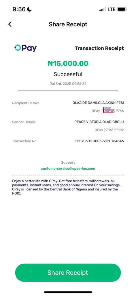 HORLAMHIY's tweet photo. @OPay_NG please help me I send this money out to my friend since last week and she haven’t received it till now. Please help me to work on it I trust you 😪 @opaybusiness @OPaySupport @OPayNigeria https://t.co/JTKO1CzVYV