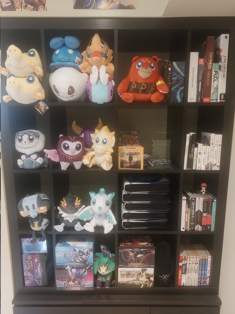 skyhawksings's tweet image. The Elestrals plushies are slowly taking over my bookshelf. Pretty soon they'll just be the whole thing!