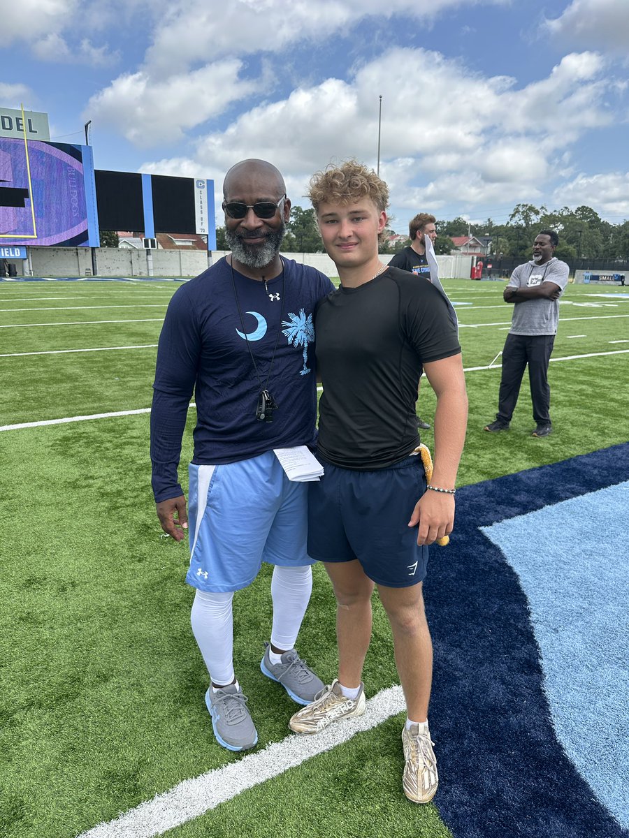 Josh Murray (@josh6murray) on Twitter photo Had a great time last Friday back in Charleston at The Citadel. I had the opportunity to learn a lot and perfect my craft with some of the best!
Thank you Coaches for having me!
<a href="/CoachCoax17/">Tony Coaxum</a>
<a href="/KoachDrayton/">Maurice Drayton</a>
<a href="/TheCitadelFB/">The Citadel Football Recruiting</a>
<a href="/CitadelFootball/">The Citadel Football</a>
<a href="/JohnNHarmon/">John Norris Harmon</a>
<a href="/LHSWildcatFB/">Lexington Wildcat Football</a> Had a great time last Friday back in Charleston at The Citadel. I had the opportunity to learn a lot and perfect my craft with some of the best!
Thank you Coaches for having me!
<a href="/CoachCoax17/">Tony Coaxum</a>
<a href="/KoachDrayton/">Maurice Drayton</a>
<a href="/TheCitadelFB/">The Citadel Football Recruiting</a>
<a href="/CitadelFootball/">The Citadel Football</a>
<a href="/JohnNHarmon/">John Norris Harmon</a>
<a href="/LHSWildcatFB/">Lexington Wildcat Football</a>