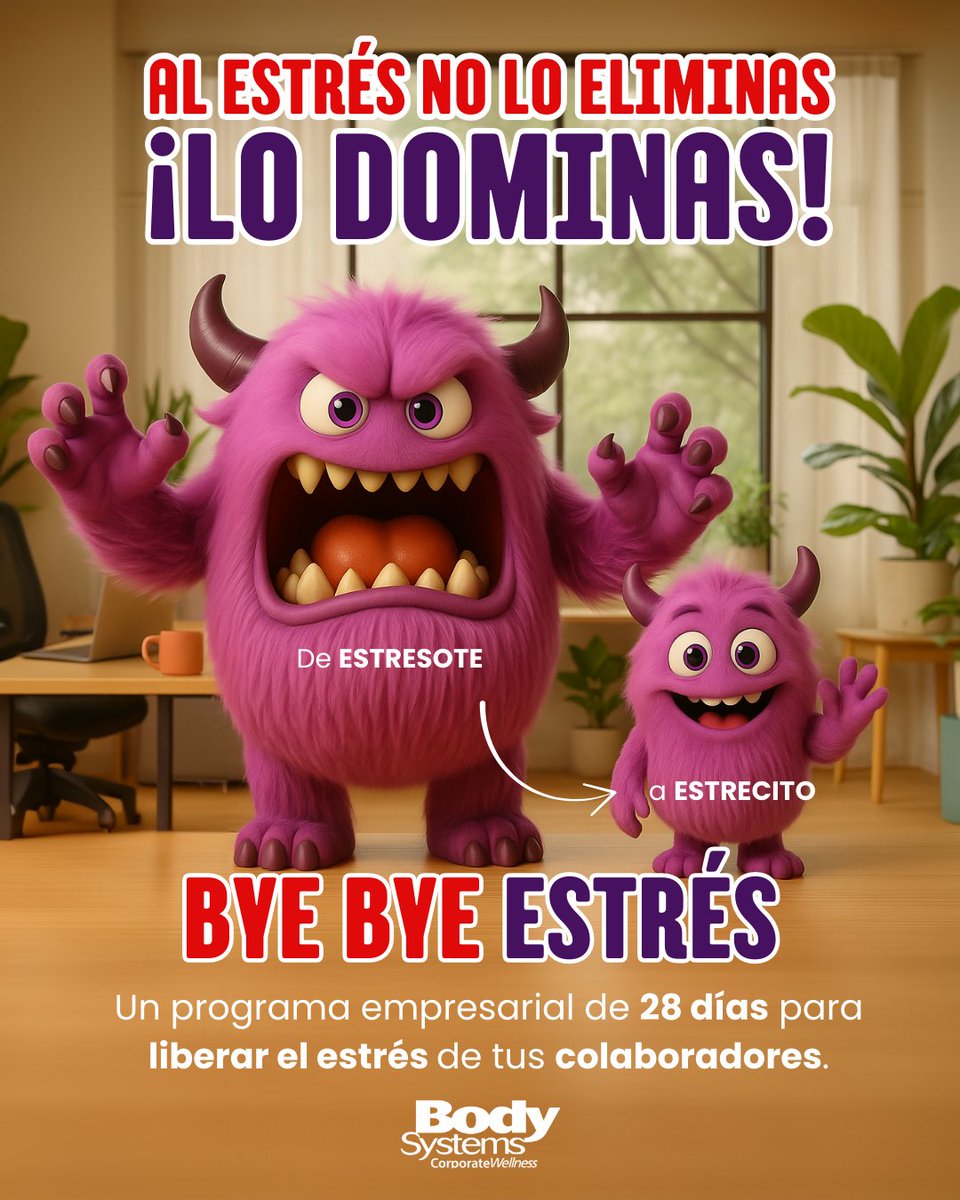 BodySystemsMX's tweet photo. 🎯 Al estrés no lo eliminas… ¡LO DOMINAS! 💡

Con Bye Bye Estrés, un programa de 28 días, científicamente diseñado, que no solo reduce el estrés, lo transforma en hábitos saludables, sostenibles y medibles.

📅 Agenda una reunión con nuestro equipo 
https://t.co/iiIQGsO7tn https://t.co/L6NeEayofC