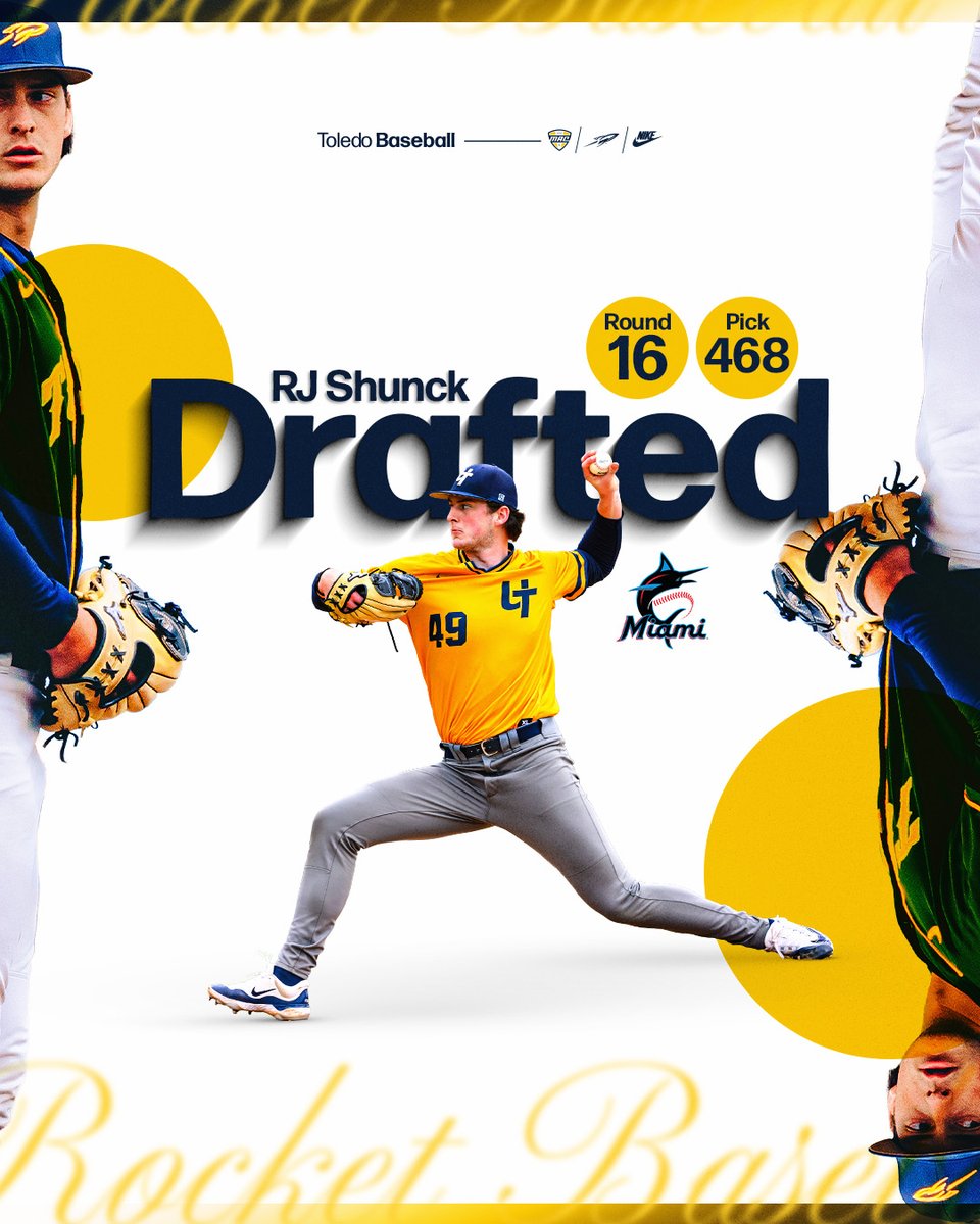 ToledoBaseball's tweet image. 𝐃𝐑𝐀𝐅𝐓𝐄𝐃 🚀

Left-handed pitcher RJ Shunck has been selected by the Miami Marlins in the 16th round of the MLB Draft!

📰 tinyurl.com/yomxjaqb

#TeamToledo | @Marlins