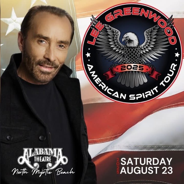 TheLeeGreenwood's tweet image. Join me, Lee Greenwood, for a powerful night of music and patriotism on Saturday, August 23 at the Alabama Theatre at Barefoot Landing in North Myrtle Beach, SC.
Get tickets today!
leegreenwood.com/tour-2/