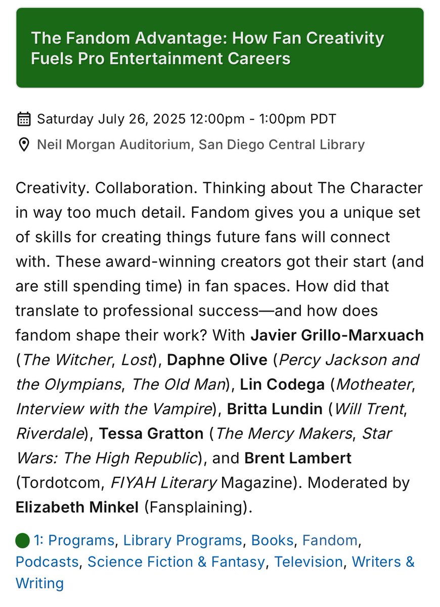 So excited to be on my first ever panel at my first ever San Diego Comic-Con! 
My Black Sails / The Old Man / Percy Jackson and the Olympians selves will all be one. Hope to see you there!