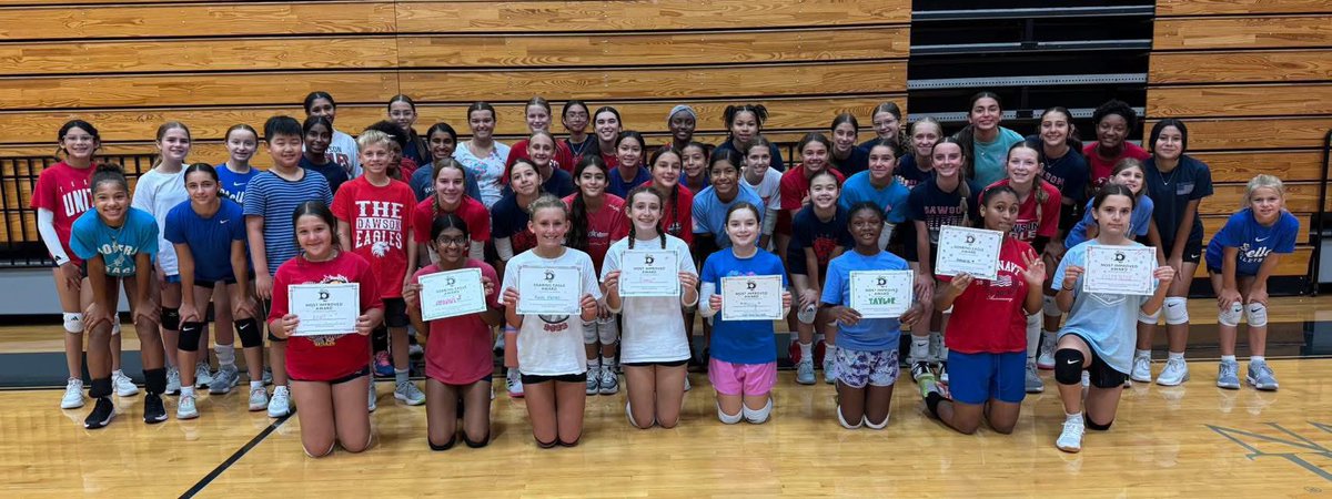 Dawsonvball's tweet image. Day #1 of camp and it just might have been the BEST day 1 yet! 😀 
We loved to see all the RED, WHITE and BLUE!!!
🔴⚪️🔵

Ready for tomorrow! 💪🏼 
#goeagles
#someflywesoarr