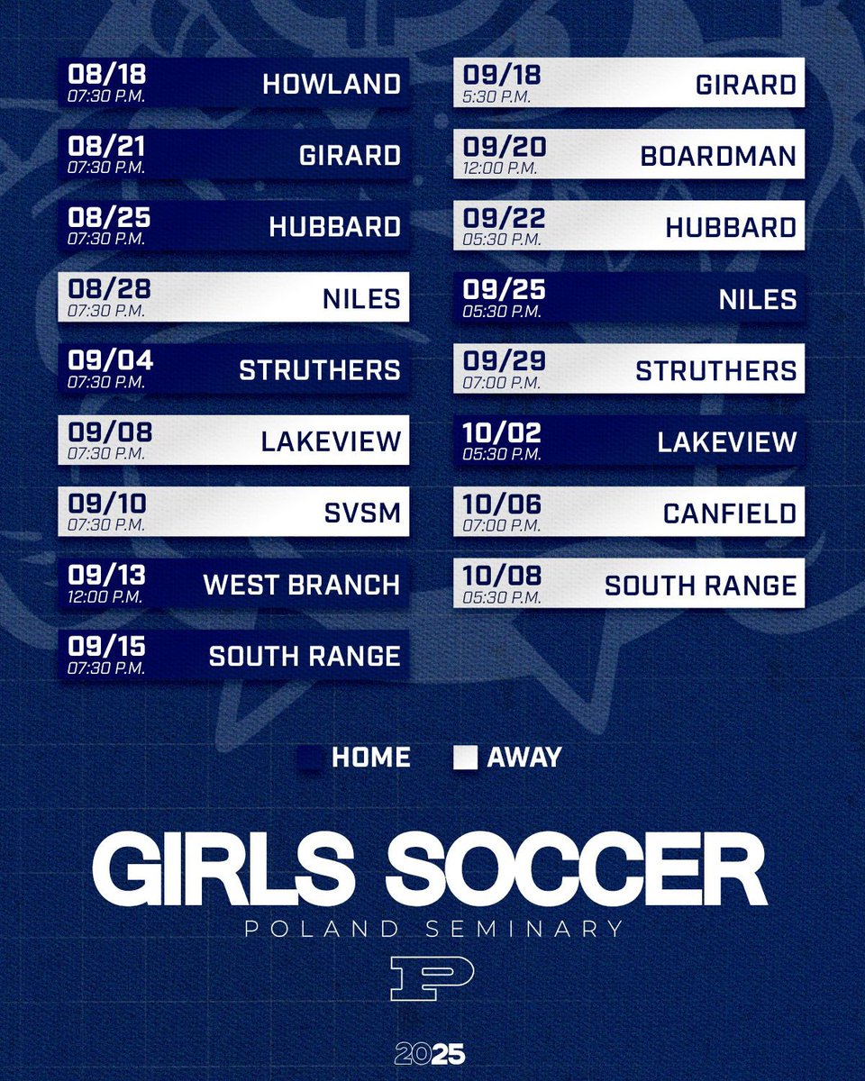 Our 2025 Season schedule  
🐶⚽️🤍💙