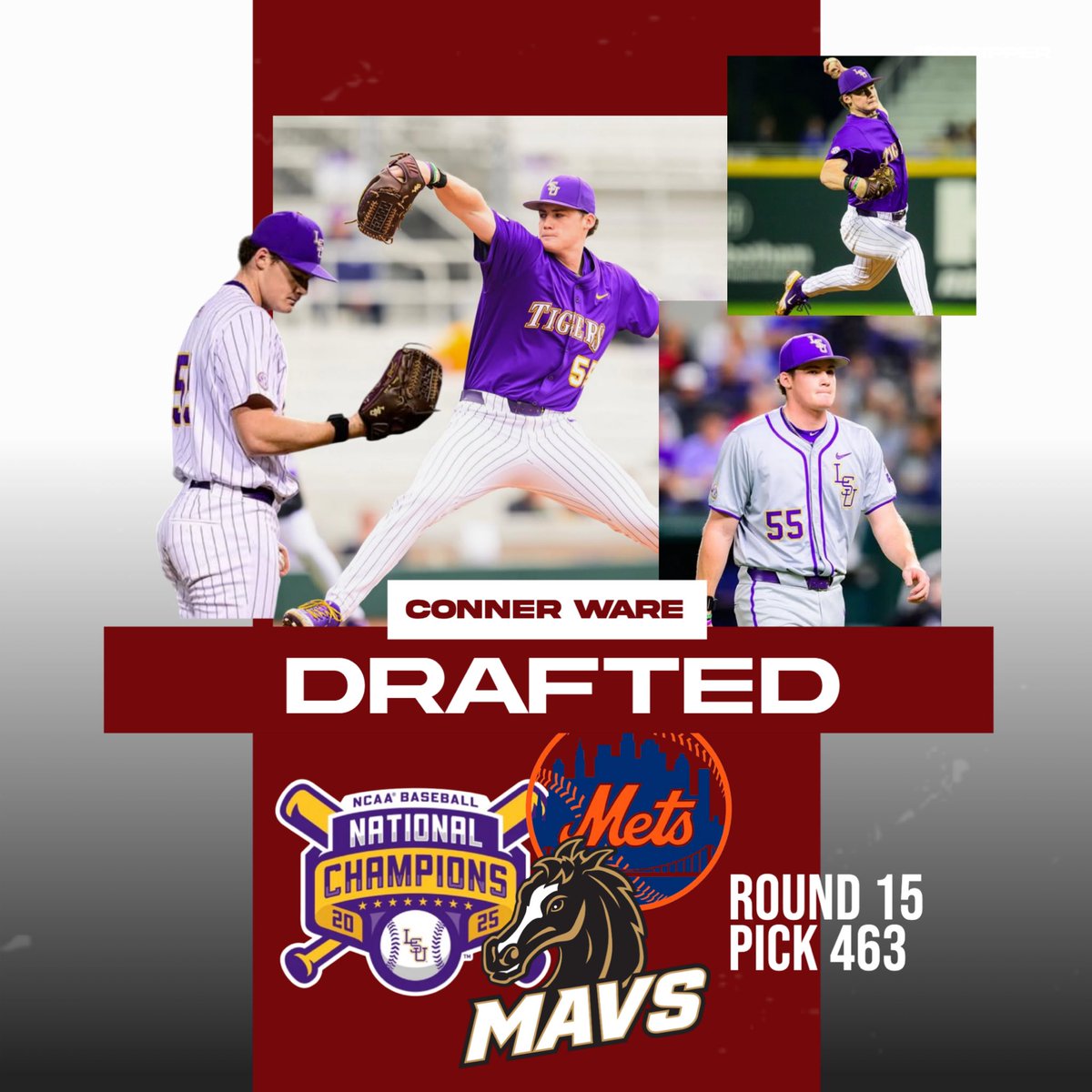 Germantown Baseball (@gm_baseball) on Twitter photo Congratulations to former Mav and LSU Tiger, <a href="/cware25/">Conner Ware</a>, on being drafted by the <a href="/Mets/">New York Mets</a> in the 15th round! #GoMavs #GeauxTigers Congratulations to former Mav and LSU Tiger, <a href="/cware25/">Conner Ware</a>, on being drafted by the <a href="/Mets/">New York Mets</a> in the 15th round! #GoMavs #GeauxTigers
