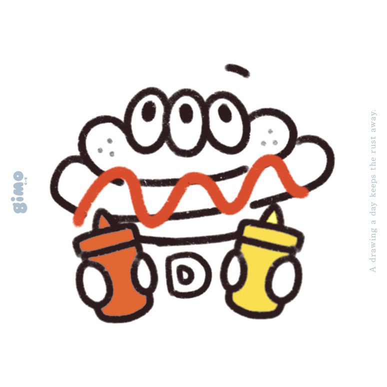 🍉iPad&amp;プロクリ5日目🍉
「マスタード」
gimoっぽい✨✨
このペン先、保存しておきたい！
保存の仕方を調べねば😑