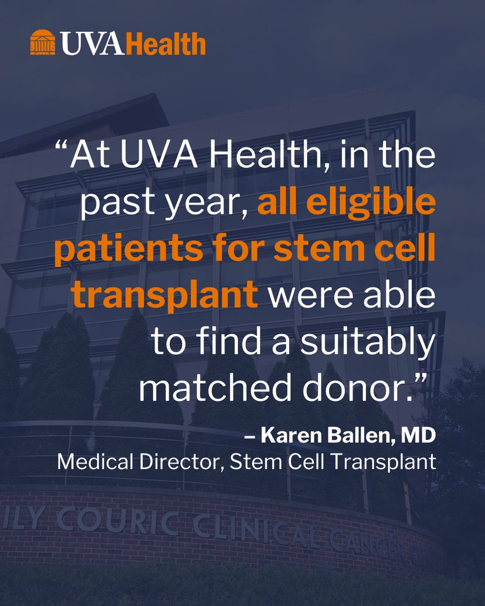 UVA Health (@uvahealthnews) on Twitter photo People with blood cancers like leukemia and lymphoma can get safe “mismatched” stem cell transplants, new <a href="/UVACancerCenter/">UVA Cancer Center</a> research reveals. This will allow far more people receive the lifesaving treatment.
🔬 Read more: bit.ly/4lMUH4g People with blood cancers like leukemia and lymphoma can get safe “mismatched” stem cell transplants, new <a href="/UVACancerCenter/">UVA Cancer Center</a> research reveals. This will allow far more people receive the lifesaving treatment.
🔬 Read more: bit.ly/4lMUH4g