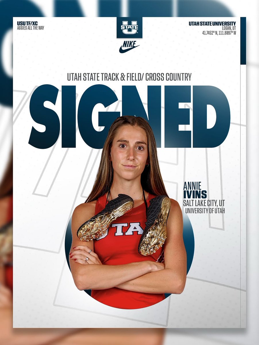 USUTF_XC's tweet image. 𝑺𝒊𝒈𝒏𝒆𝒅 🖋️
Welcoming Annie Ivins to the team as a transfer from the University of Utah!
The SLC native featured on the Utes' 4x400-meter relay team that placed 16th at the NCAA prelims ⚡️
#AggiesAllTheWay