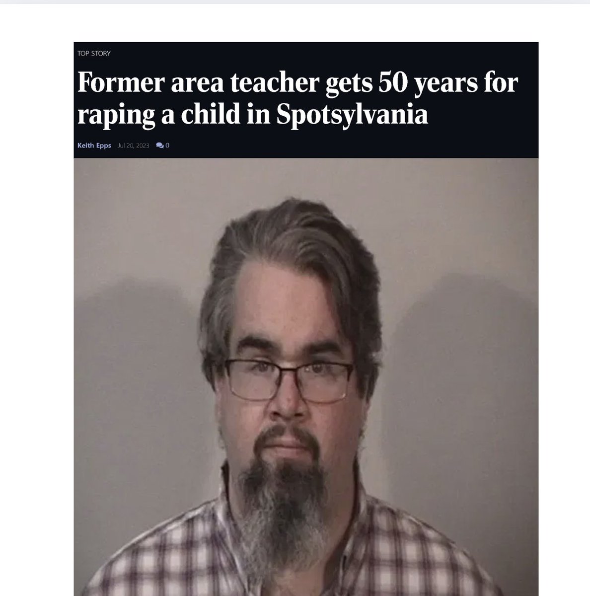 The first person to try to get me fired for my blog, Chalkboard Heresy, was fellow teacher E. David Gent; he's now allegedly serving 50 years for repeatedly r*ping a child.

This teacher was trying to get me fired for a political blog while literally r*ping one of his students.