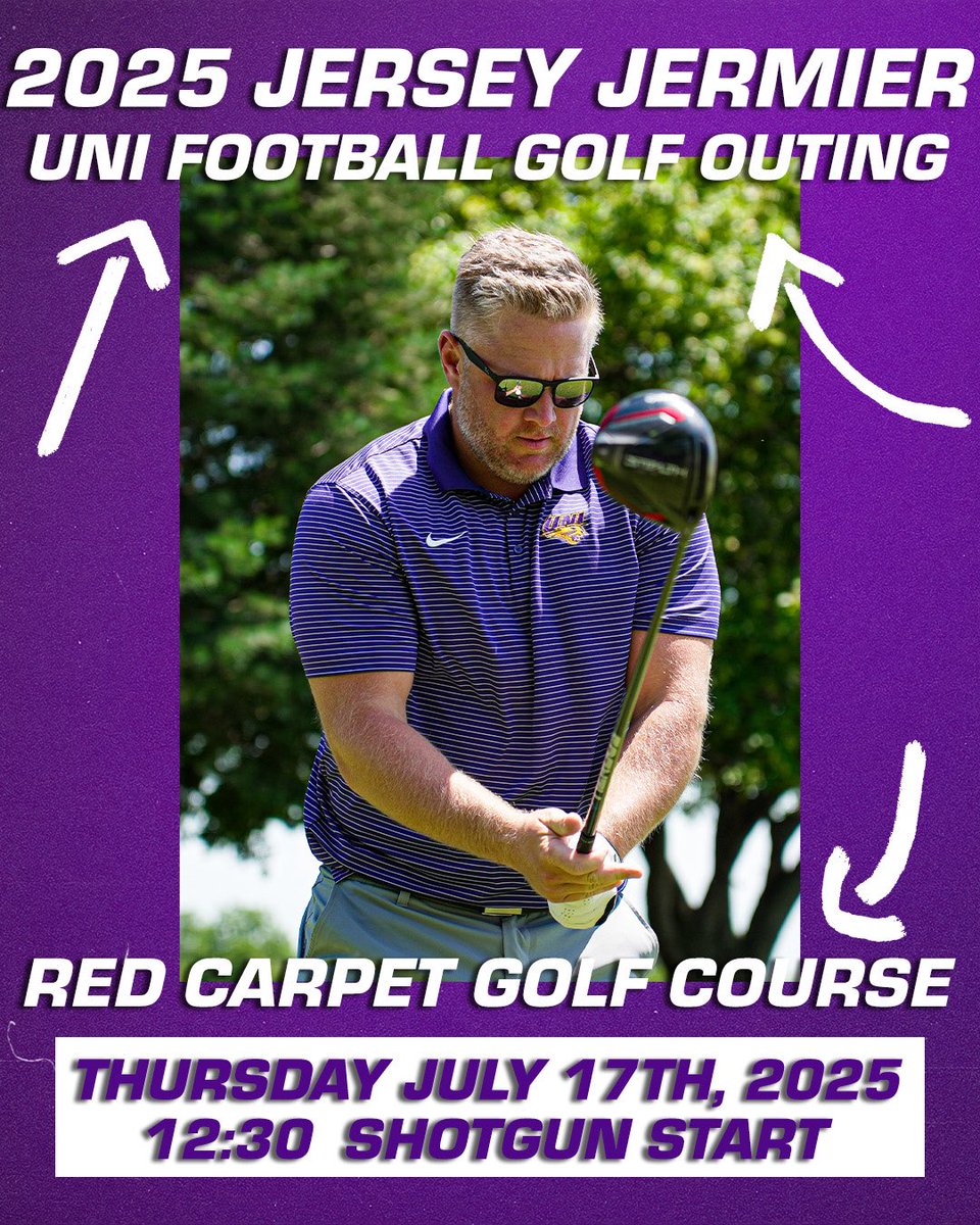 UNIFootball's tweet image. See you on the course!
Make Checks Payable to UNI Football. Only checks or cash will be accepted. Mail bottom portion to: Ed Dolan, Red Carpet Golf, 1409 Newel Street, Waterloo, IA 50703. $125 entry fee per player. Registration is at 11 AM to 12 AM.
#EverLoyal | #1UNI | #UNIFB