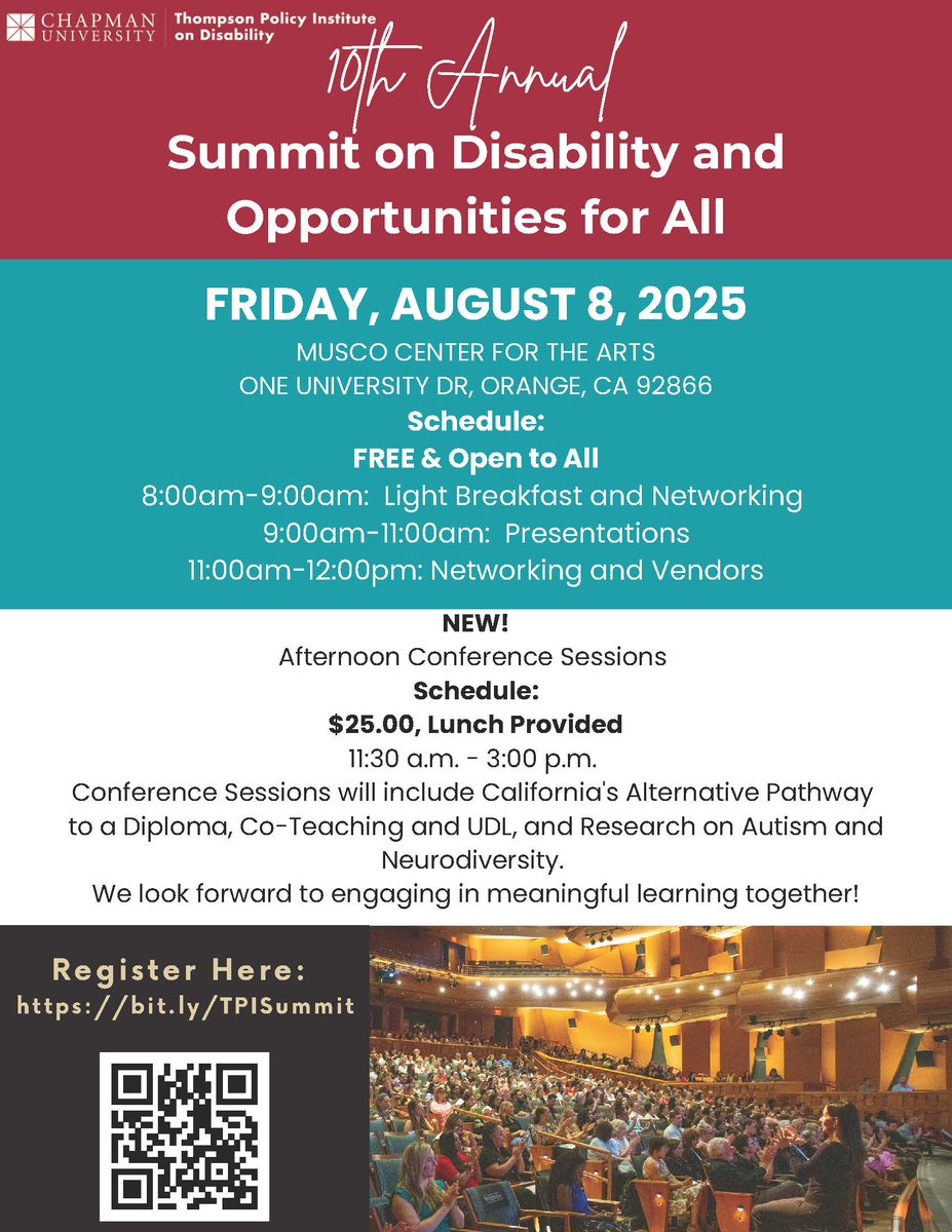 California Transition Alliance (@cata_transition) on Twitter photo Want to learn more abt California's Alternative Pathway to a Diploma, Co-teaching, UDL & research on #autism & #neurodiversity? Make plans to attend the Summit on Disability & Opportunities for ALL at <a href="/TPIChapman/">Thompson Policy Institute on Disability</a> Pls share with your 🌎! <a href="/phpeducation/">PHP SAN JOSE</a> <a href="/sac_coe/">Sacramento County Office of Education</a> @SacAutSpeNeedAI Want to learn more abt California's Alternative Pathway to a Diploma, Co-teaching, UDL & research on #autism & #neurodiversity? Make plans to attend the Summit on Disability & Opportunities for ALL at <a href="/TPIChapman/">Thompson Policy Institute on Disability</a> Pls share with your 🌎! <a href="/phpeducation/">PHP SAN JOSE</a> <a href="/sac_coe/">Sacramento County Office of Education</a> @SacAutSpeNeedAI