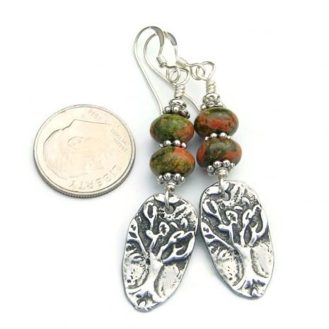 ShadowDogDesign's tweet photo. New! Symbolic #TreeofLife / #Yggdrasil Rustic Pewter Charm #Earrings w/ Earthy Unakite #Gemstones! via @ShadowDogDesign #ShopSmall #Handmade #TreeOfLifeEarrings #TreeEarrings https://t.co/67TIfFYVUo https://t.co/u2SOVu8IPt