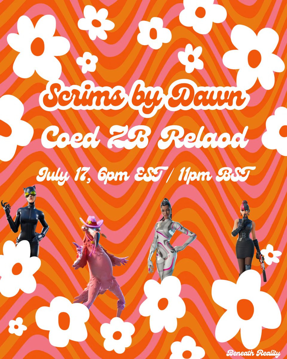 ᵇⁿᵗʰ SKIBIDI DAWN (@dawwniee) on Twitter photo Hosting a COED ZB Reload Duos Scrim with <a href="/BeneathGG/">Beneath</a>!
📅: 14 July, 6pm EST / 11pm BST
💰: $40+
🎮: 4 NAE (ZB Reload)
👯♀️: Duos
To Be Considered:
- ❤️+♻️
- Reply with your duo below
- Must follow <a href="/dawwniee/">ᵇⁿᵗʰ SKIBIDI DAWN</a> <a href="/explicitknivez/">ᵇⁿᵗʰExplicit OC</a> and <a href="/BeneathGG/">Beneath</a>
#Fortnite Hosting a COED ZB Reload Duos Scrim with <a href="/BeneathGG/">Beneath</a>!
📅: 14 July, 6pm EST / 11pm BST
💰: $40+
🎮: 4 NAE (ZB Reload)
👯♀️: Duos
To Be Considered:
- ❤️+♻️
- Reply with your duo below
- Must follow <a href="/dawwniee/">ᵇⁿᵗʰ SKIBIDI DAWN</a> <a href="/explicitknivez/">ᵇⁿᵗʰExplicit OC</a> and <a href="/BeneathGG/">Beneath</a>
#Fortnite