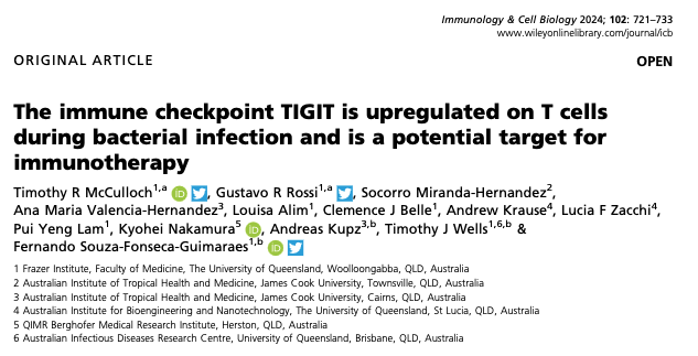 Fernando Guimaraes (@fer_nk_nando) on Twitter photo Thrilled our ICB paper was awarded 2024 Publication of the Year by @ASIimmunology!
Co-led by our lab’s first PhD grad Dr. <a href="/TimMcCulloch/">Timothy McCulloch</a> (now @uni_bonn). Huge thanks to <a href="/TheWellsLab/">The TWells Lab</a>, <a href="/Gus_rossi_/">Gustavo Rossi</a>, all collaborators, ASI & ICB!
📄 lnkd.in/g-GHJz4s
#TIGIT #ICB #ASI2025 Thrilled our ICB paper was awarded 2024 Publication of the Year by @ASIimmunology!
Co-led by our lab’s first PhD grad Dr. <a href="/TimMcCulloch/">Timothy McCulloch</a> (now @uni_bonn). Huge thanks to <a href="/TheWellsLab/">The TWells Lab</a>, <a href="/Gus_rossi_/">Gustavo Rossi</a>, all collaborators, ASI & ICB!
📄 lnkd.in/g-GHJz4s
#TIGIT #ICB #ASI2025
