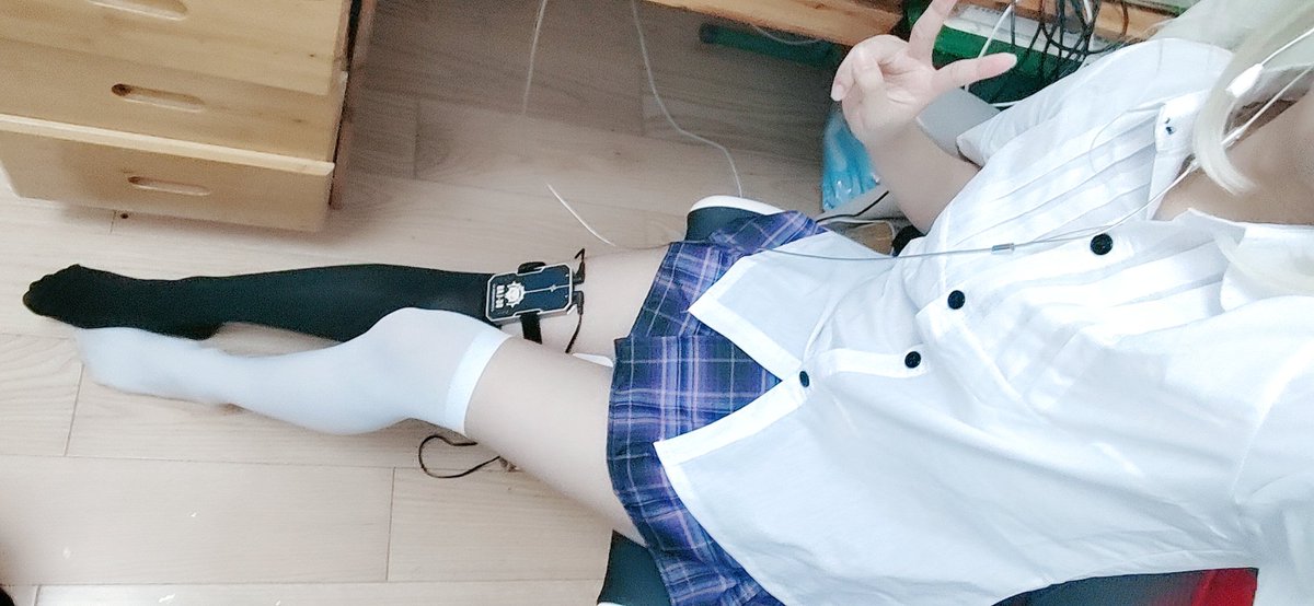 被电了一下午，晚上睡觉腿都再疼喵 #男娘 #伪娘 #可爱的男孩子