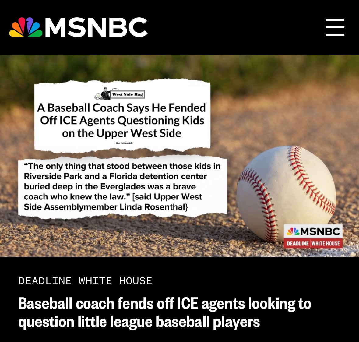 LindaBRosenthal's tweet image. That’s right — we on the #WestSide proudly stand up against Trump’s authoritarian ICE tactics. We’re not going to let federal agents whisk away our kids.
Thx to @NicolleDWallace for shining a light on this important story. @MSNBC @NYICAction