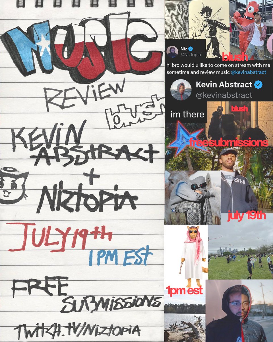 Niztopia's tweet image. saturday, 1 pm est, w/ @kevinabstract 

see u there😸