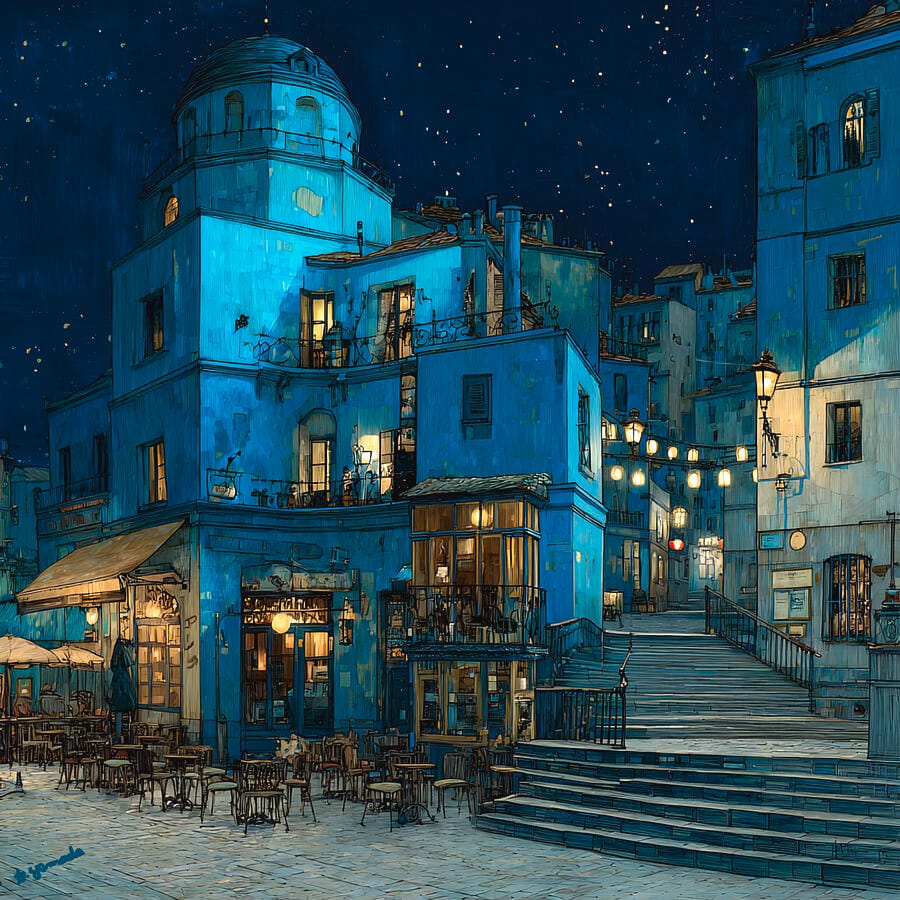 RazaneRayan1412's tweet image. "Night is synonymous with peace for the peaceful mind, while for the dark mind it is a source of light".
~Amine Mehdi Meribai.
🎨 by Kaoru Yamada,
"Memory in blue".