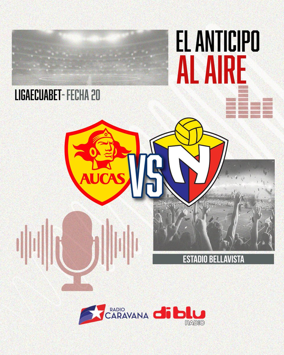 Radio Diblu (@radiodiblufm) on Twitter photo 🔥 ¡SE TERMINA LA FECHA!
🎙️ <a href="/Chinavelozb/">China Veloz</a>
🎙️ <a href="/marcolopezc95/">Marco López Castillo</a>
🎙️ <a href="/rominariera11/">romina riera</a>
🎙️ <a href="/soniiperez_/">Sonia Pérez</a>
🎙️ <a href="/nadia_manosalva/">nadia manosalvas </a>
🟠 <a href="/Aucas45/">S. D. Aucas Oficial</a> 🆚 <a href="/elnacionalec/">Club Deportivo El Nacional</a> 🔴
🏆 <a href="/LigaEcuabetec/">Liga Ecuabet</a>
🗓️ Fecha 20
🏟️ Bellavista
⏰ 19H00
👉🏻 Disfrútalo por diblu.ec y radiocaravana.com 🔥 ¡SE TERMINA LA FECHA!
🎙️ <a href="/Chinavelozb/">China Veloz</a>
🎙️ <a href="/marcolopezc95/">Marco López Castillo</a>
🎙️ <a href="/rominariera11/">romina riera</a>
🎙️ <a href="/soniiperez_/">Sonia Pérez</a>
🎙️ <a href="/nadia_manosalva/">nadia manosalvas </a>
🟠 <a href="/Aucas45/">S. D. Aucas Oficial</a> 🆚 <a href="/elnacionalec/">Club Deportivo El Nacional</a> 🔴
🏆 <a href="/LigaEcuabetec/">Liga Ecuabet</a>
🗓️ Fecha 20
🏟️ Bellavista
⏰ 19H00
👉🏻 Disfrútalo por diblu.ec y radiocaravana.com