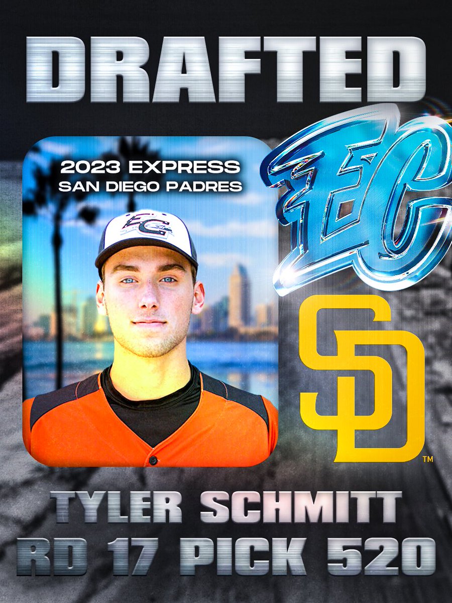 Eau Claire Express (@ecexpress) on Twitter photo Tyler Schmitt is California Dreaming!
Congratulations on being selected by San Diego in the 17th round of the #MLBDraft, <a href="/TylerSchmitt22/">Tyler Schmitt</a>! Tyler Schmitt is California Dreaming!
Congratulations on being selected by San Diego in the 17th round of the #MLBDraft, <a href="/TylerSchmitt22/">Tyler Schmitt</a>!