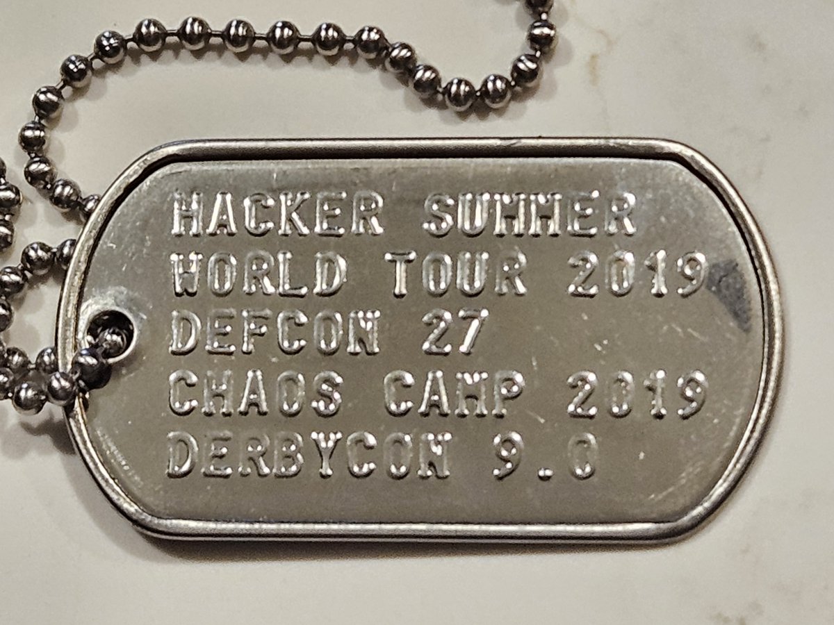 attritionorg's tweet image. Charity Auction!
2019 Hacker Summer World Tour Dog Tag
ebay.com/itm/2673253944…
#HACKER #DEFCON #BSIDES #INFOSEC #DOGTAG