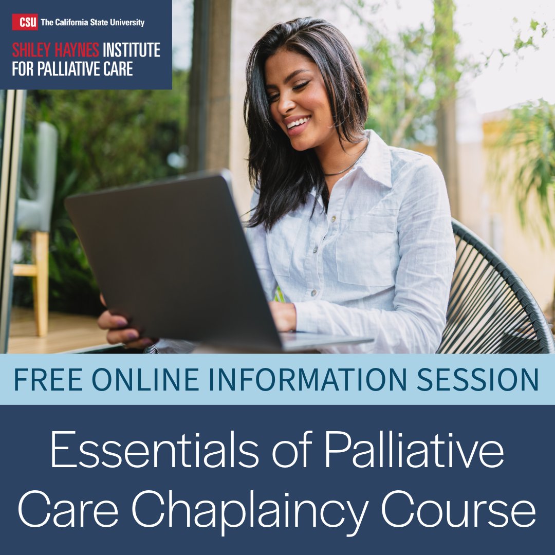 csupalliative's tweet image. 🕊️ 3 weeks to go!
Join the free Essentials of Palliative Care Chaplaincy information session on Aug. 6 at 4 PM PDT.
Preview the course + ask your questions live.
🔗 bit.ly/46MZQ6f
#ChaplainCare #PalliativeCare #SpiritualCare