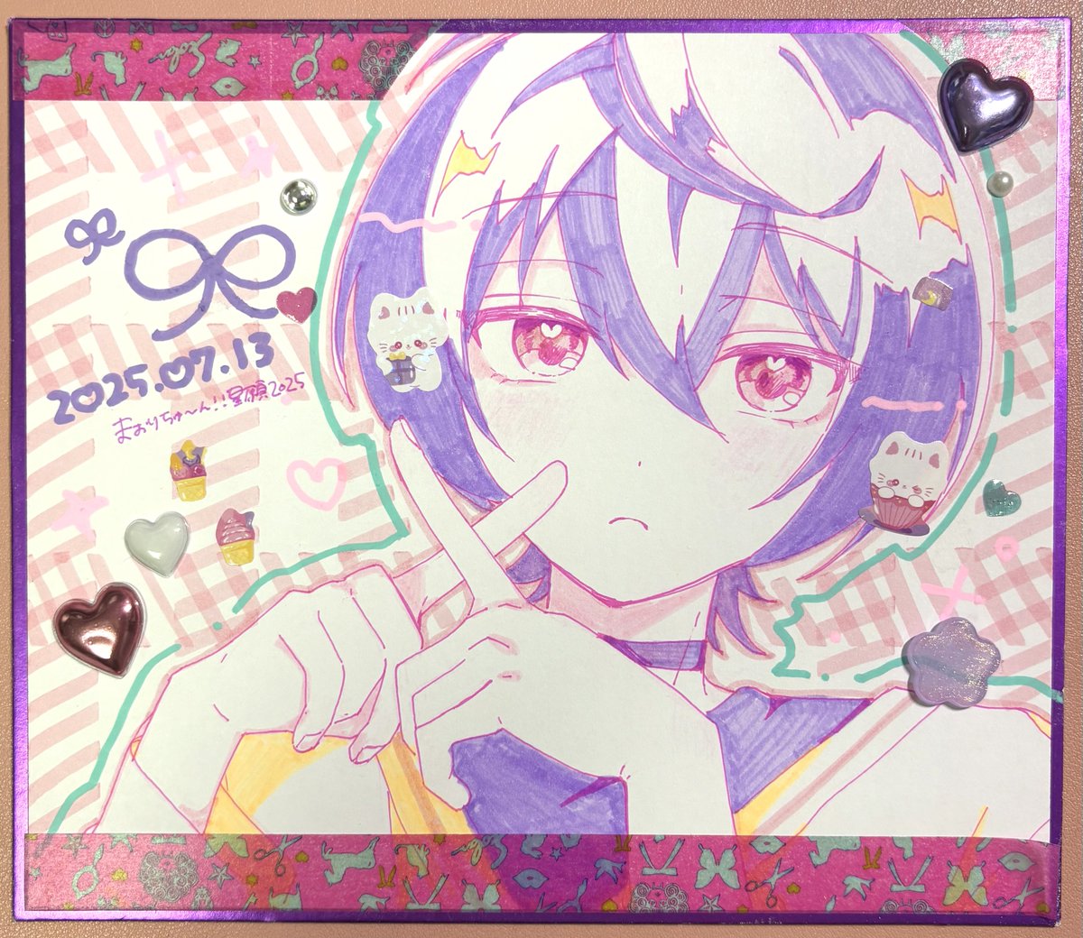 wasabicham's tweet image. まおりちゅ~ん!!にて頒布した色紙の全体はこんな感じでした!
あまり数が用意できずすみませんでした……次はもう少し良い方法考えたいです