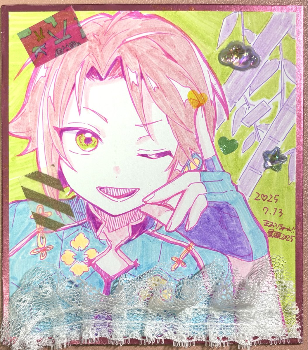 wasabicham's tweet image. まおりちゅ~ん!!にて頒布した色紙の全体はこんな感じでした!
あまり数が用意できずすみませんでした……次はもう少し良い方法考えたいです