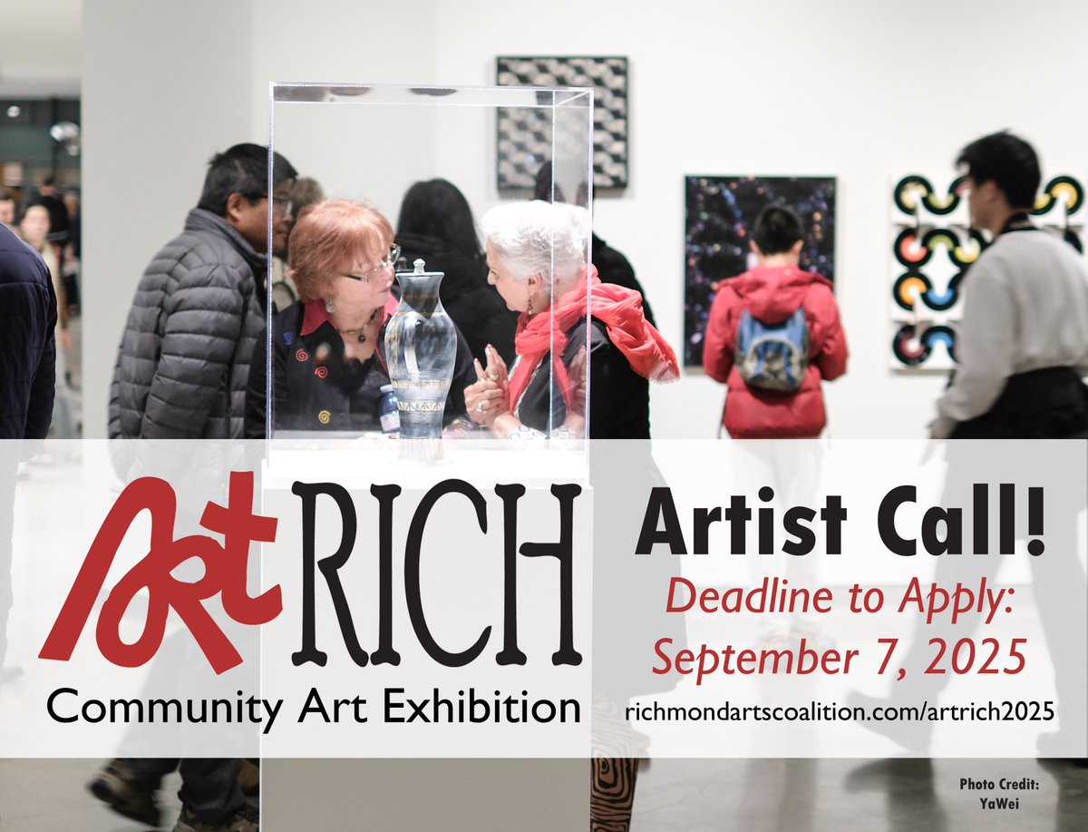 The Artist Call for ArtRich 2025 is open!
Full details: richmondartscoalition.com/artrich2025
Deadline to apply: September 7th, 2025