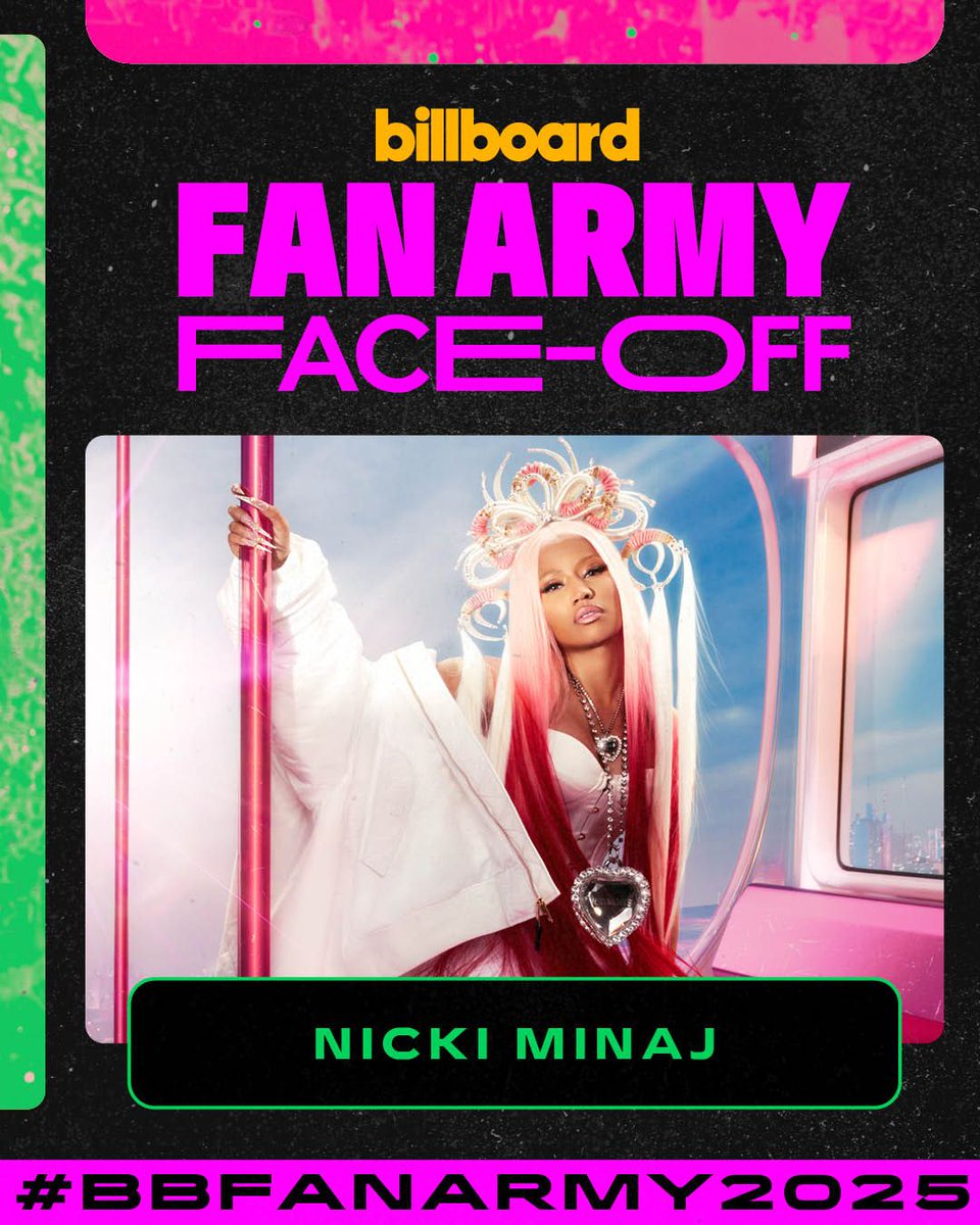 billboard's tweet image. Which fan army is stronger, BigXThaPlug fans or Nicki Minaj’s #Barbz?

Vote in round 1 of the #BBFanArmy2025 bracket now: bit.ly/46aguyj