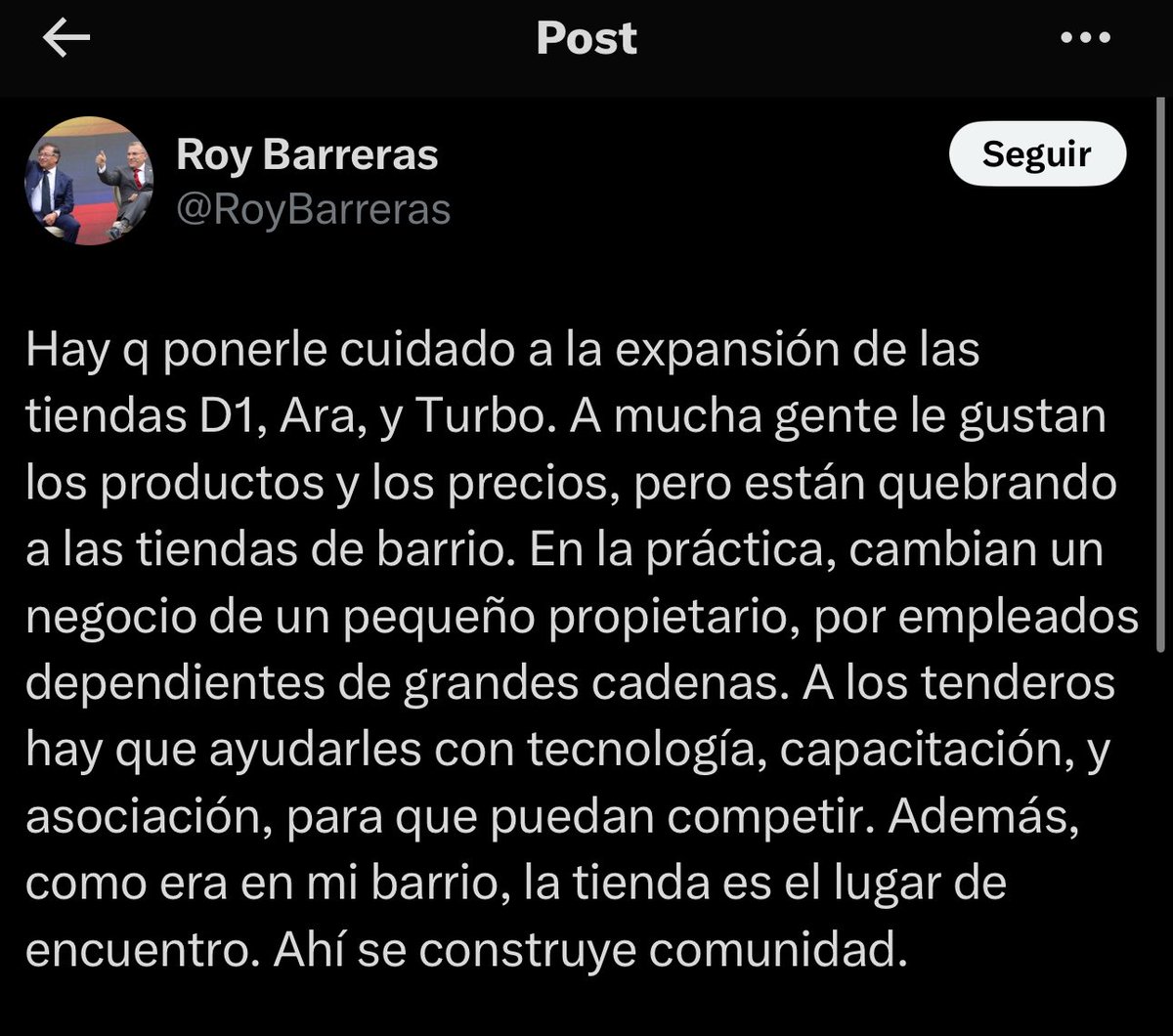 Dice Roy Barreras:  “Hay que ponerle cuidado a eso de los hard discount”. 

La frase puede sonar trivial. Pero es profundamente inquietante. No solo por lo que dice, sino por lo que insinúa: que el ciudadano debe ser protegido de su propia libertad de elegir, que el Estado