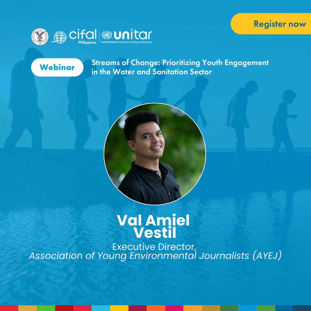 🗣️ Meet our speakers for Streams of Change: Prioritizing Youth Engagement in the Water and Sanitation Sector!

🗓️ 23 July 2025 (Wednesday)
⏰ 3:00 PM (Manila time)
🔗 bit.ly/CIFALPHStreams…