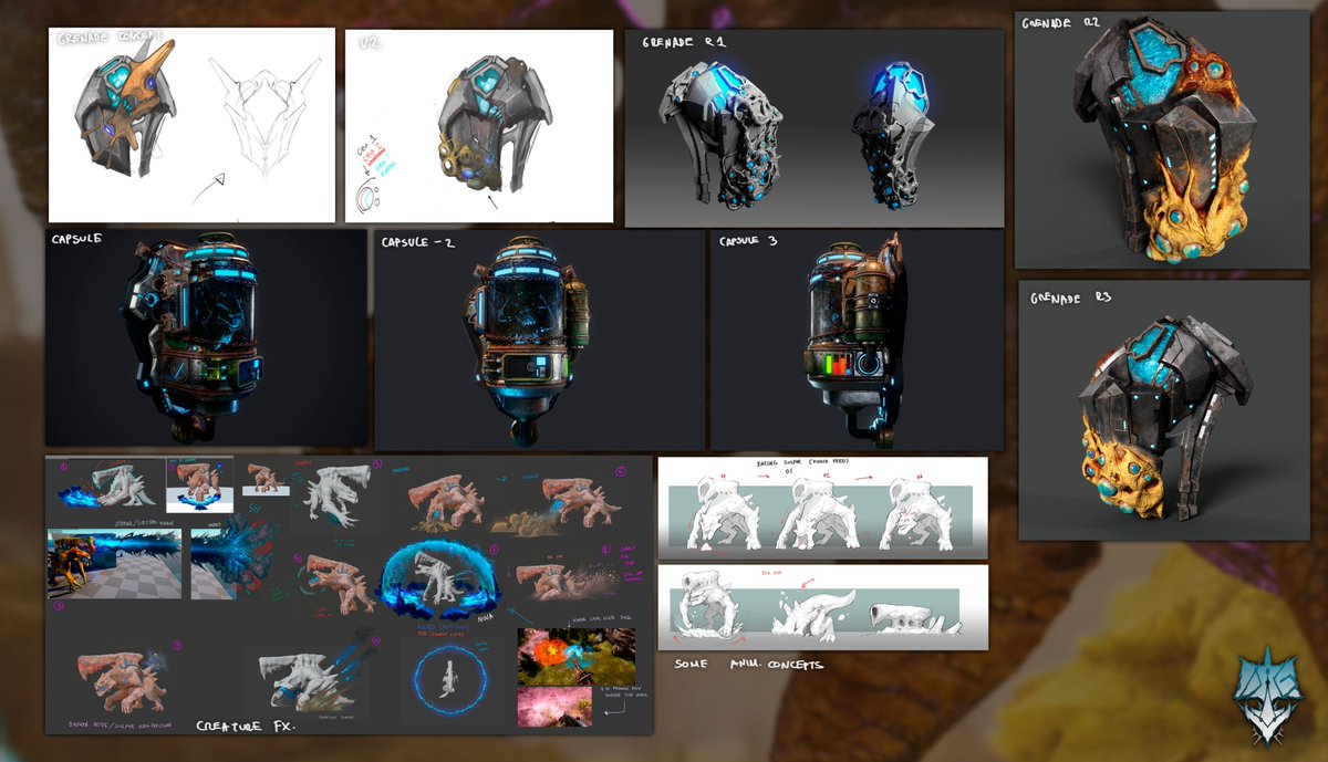 Last slider showing behind the scenes!
in this last slider you can see the grenade, capsule and the Vfx for the Sulfur. <a href="/survivetheark/">ARK: Survival Ascended</a>  #playARK #ARKSurvivalAsended