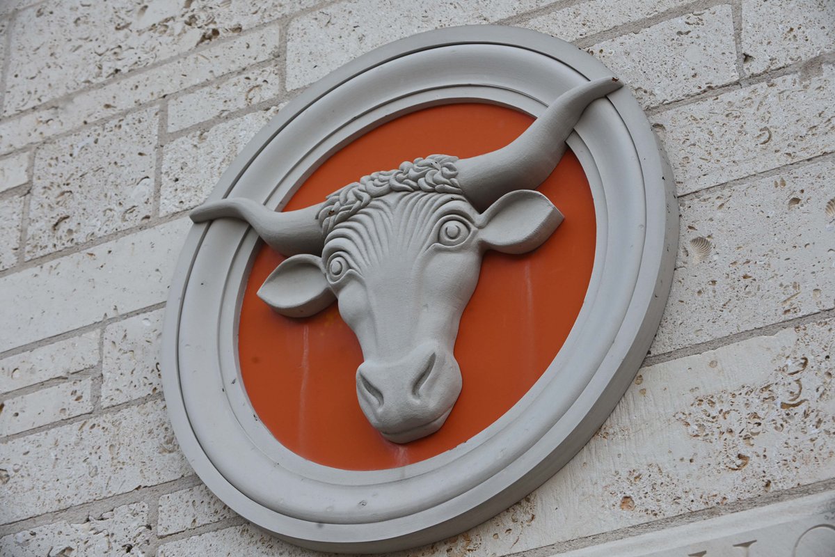 UTAustin's tweet image. Can you name where on campus you'd spot this Bevo before getting to the fourth picture?