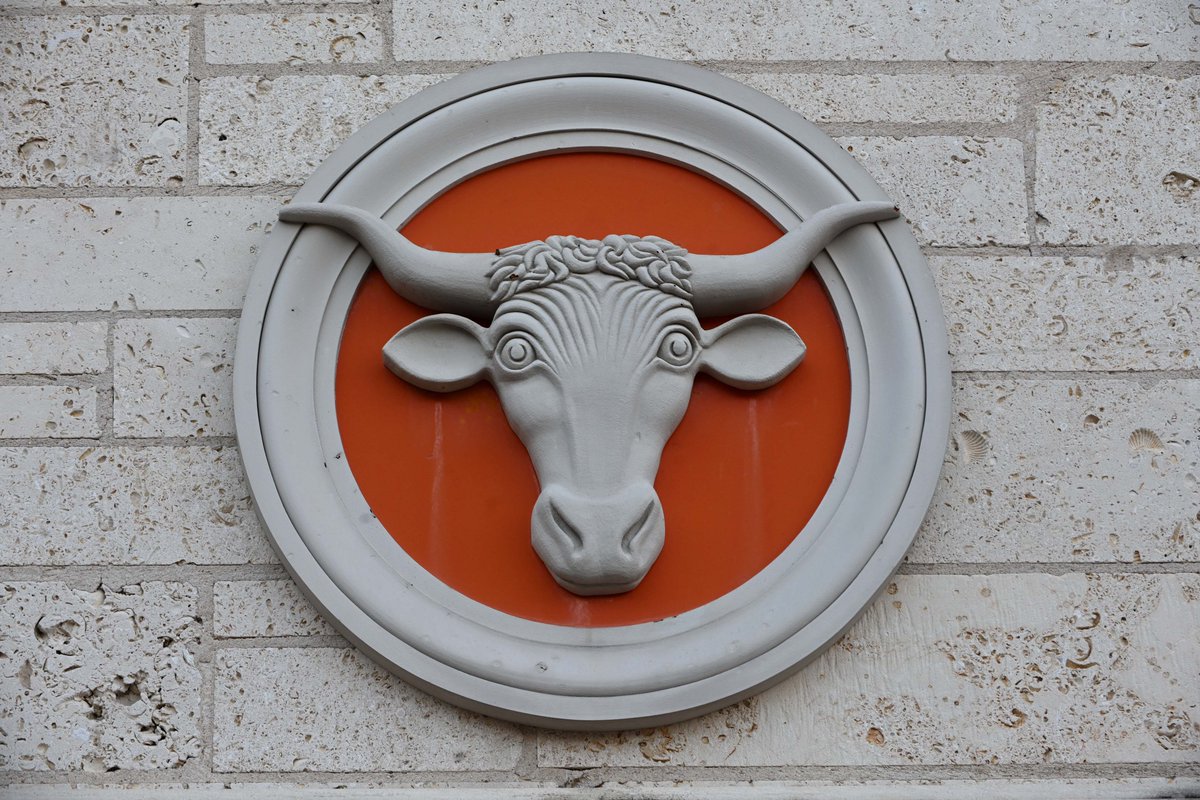UTAustin's tweet image. Can you name where on campus you'd spot this Bevo before getting to the fourth picture?