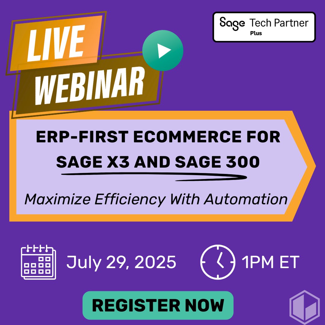 Join our Sage-hosted webinar! see how our eCommerce platform connects directly with Sage X3 &amp; 300 to deliver a seamless customer experience.

📅 Date: July 29
⏰ Time: 1PM ET

Register now: edit.sageimagine.com/en-us/sage-cus…

#SageX3 #eCommerce #ERPfirst #B2BeCommerce #SagePartner #Sage300