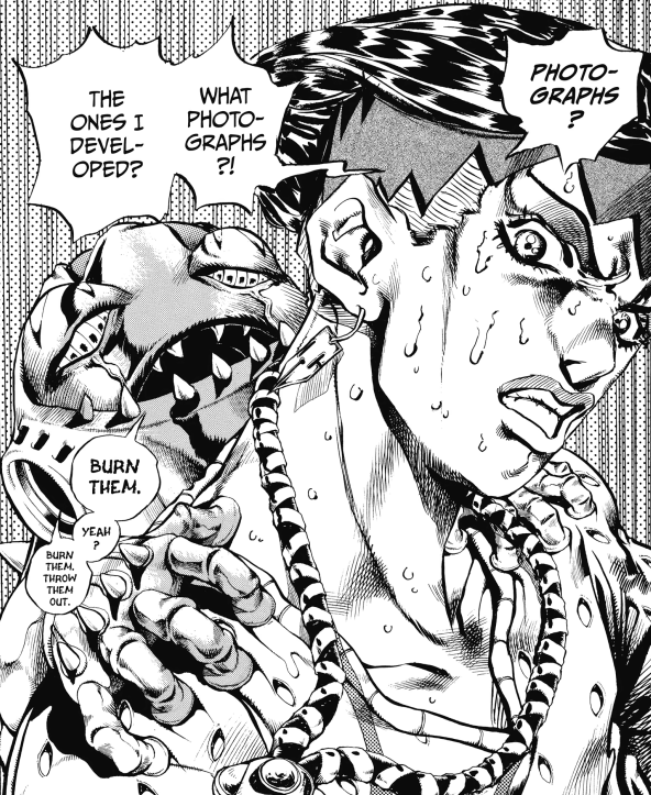 jjbatl's tweet image. July 15, 1999

Rohan Kishibe is attacked by Cheap Trick.