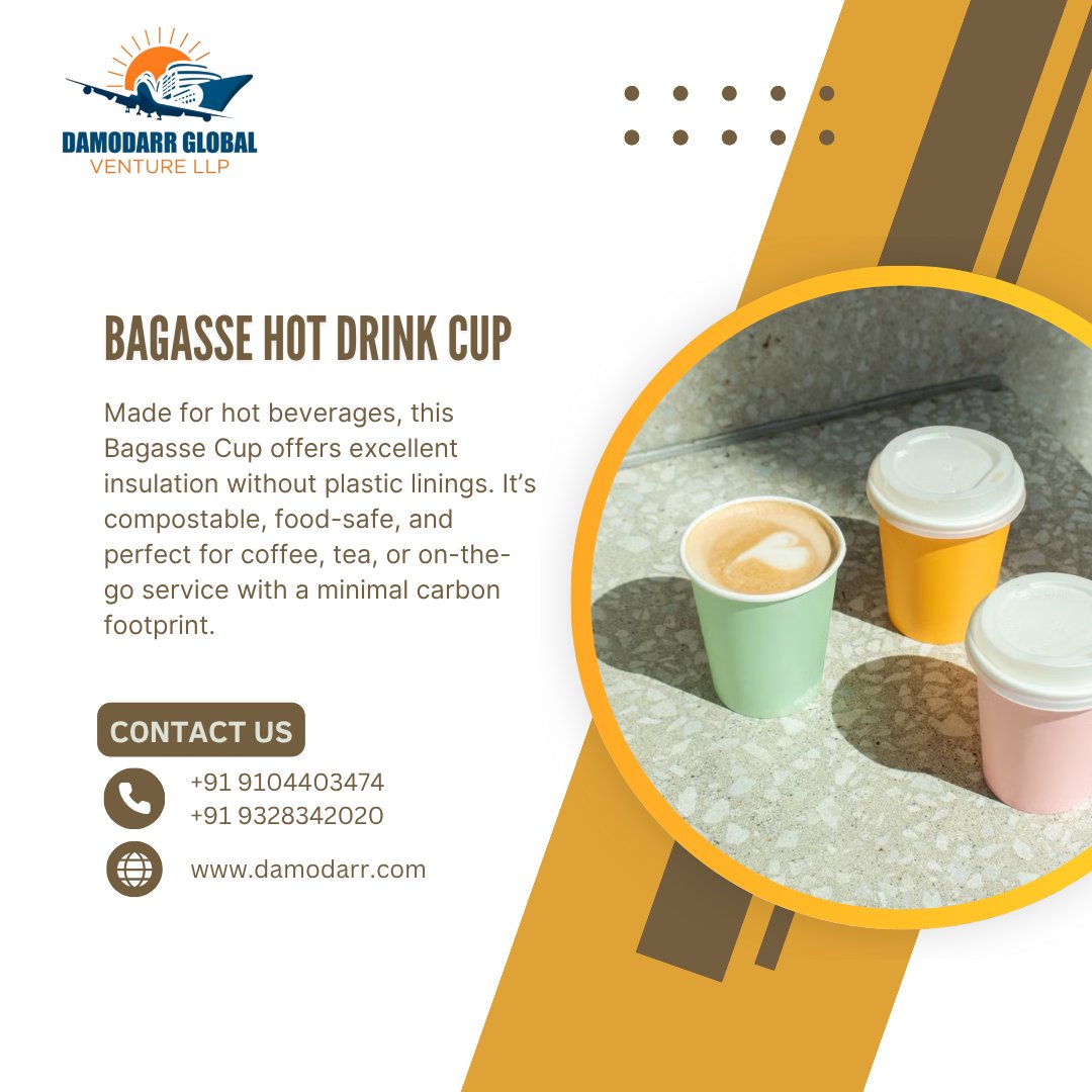 darshitp__99's tweet image. Bagasse Hot Drink Cups – Sip Sustainably with Every Cup!

✔ Made from 100% Biodegradable &amp;amp; Compostable Bagasse
✔ Heat-Resistant – Ideal for Tea, Coffee, Herbal Drinks

Contact us today at:
📞+91 9104403474
🌐damodarr.com
#UnitedKingdom