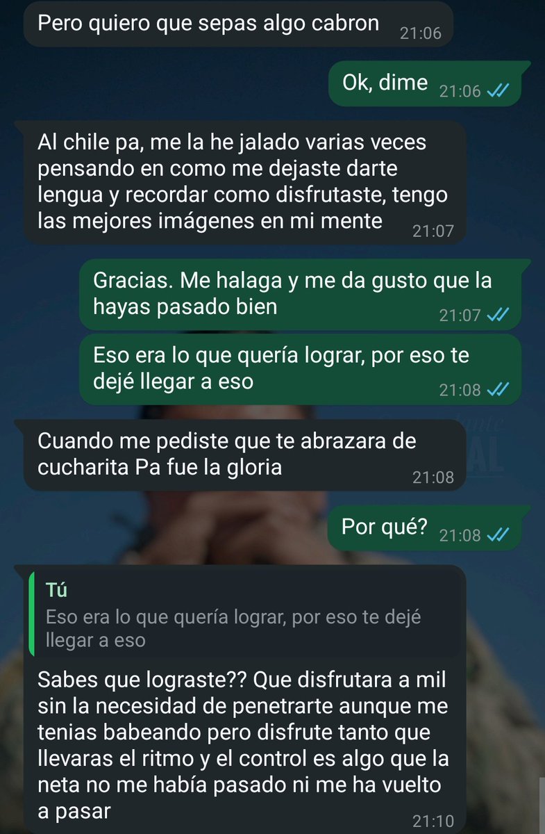 Qué chingón se siente cuando sabes lo que eres, lo que quieres, lo que te gusta y lo disfrutas sin prejuicios ni complicaciones.
Más chingón aún cuando conectas con gente que lo entiende, lo respeta y lo disfruta tanto como tú.
Gracias por las atenciones rey, esta va por ti 🫡