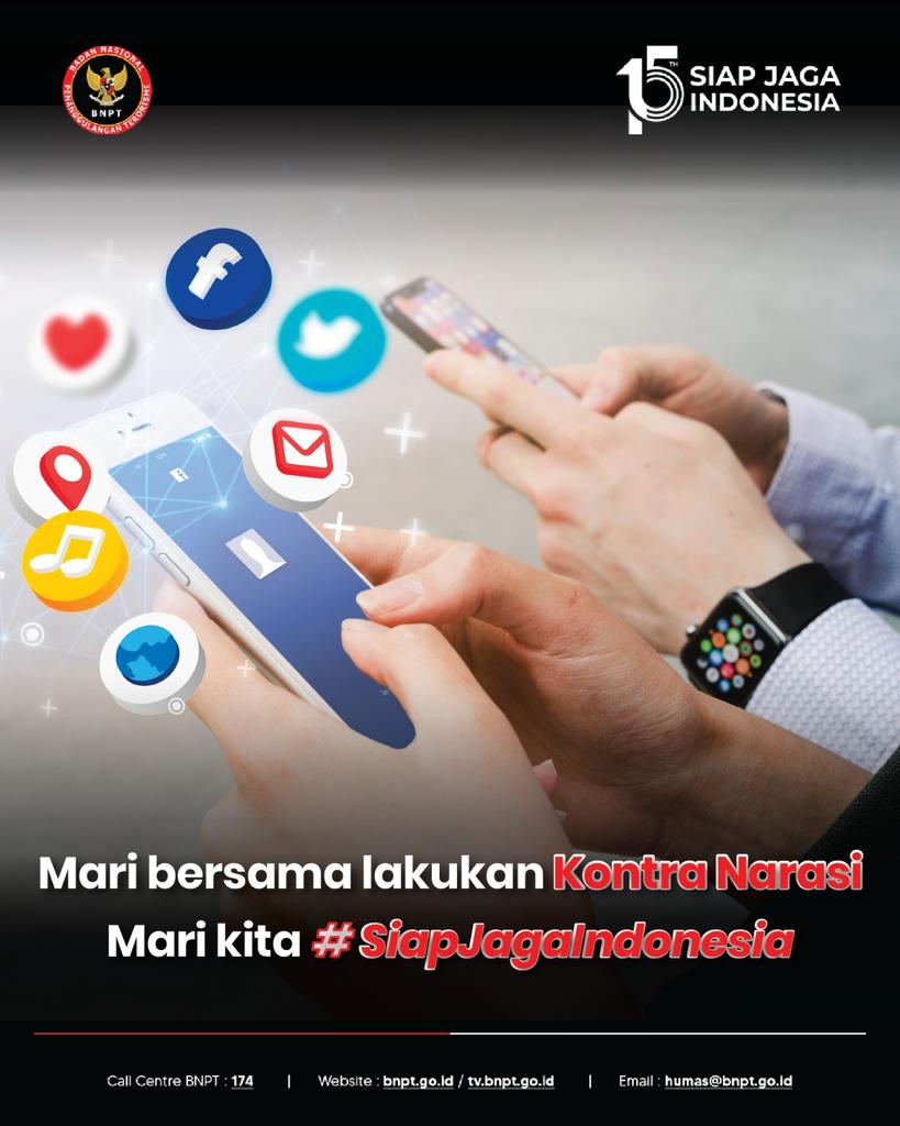 #SobatDamai Indonesia merupakan salah satu negara dengan jumlah pengguna media sosial terbesar, menjadi produsen maupun konsumen dari derasnya berbagai arus informasi.

Kebayang tidak, ketika sebagian dari informasi tersebut mengandung propaganda terorisme?

Terlebih jika
