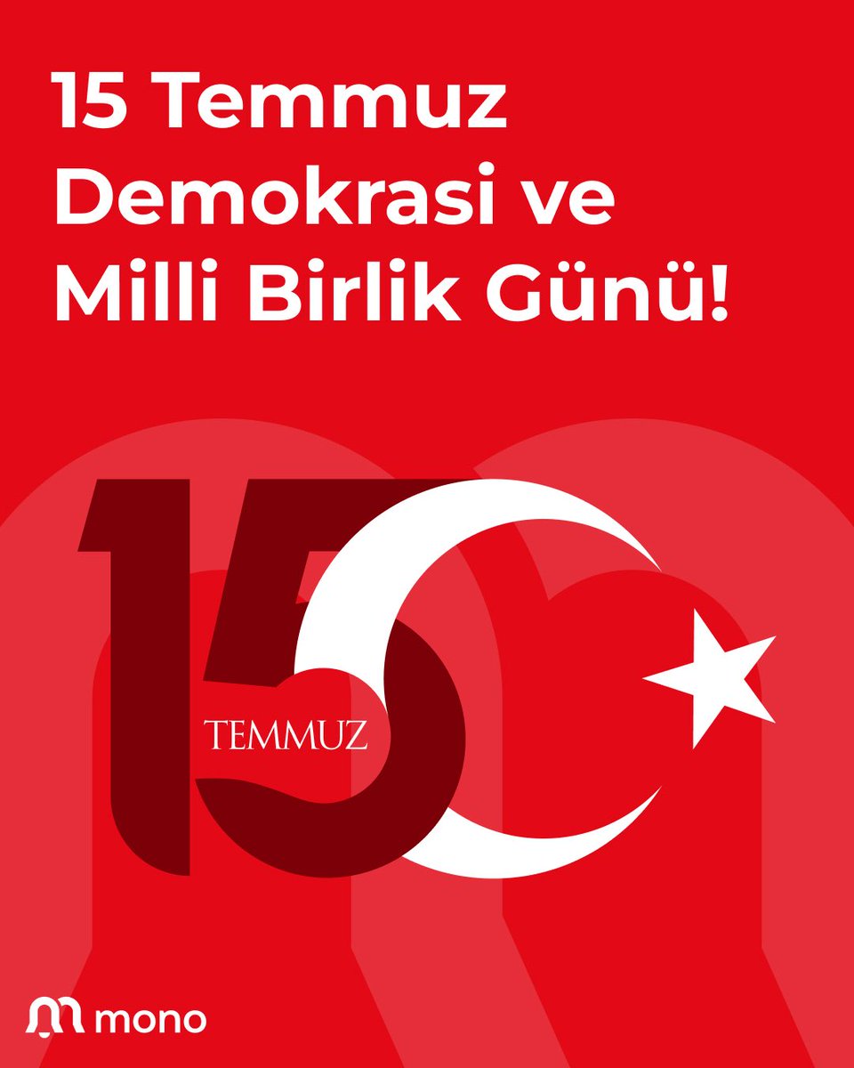 15 Temmuz Demokrasi ve Milli Birlik Günü!
Bugün, demokrasimizi korumak için hayatını kaybedenleri saygı ve rahmetle anıyoruz.