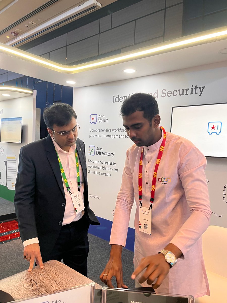 ZohoVault's tweet image. Absolutely loved the energy at #ZoholicsIndia2025 in Bengaluru! ✨ Such a pleasure connecting with industry leaders, fellow tech enthusiasts, and our valued partners. Our deep dives into #cybersecurity discussions were truly inspiring. It was so rewarding to showcase how Zoho…