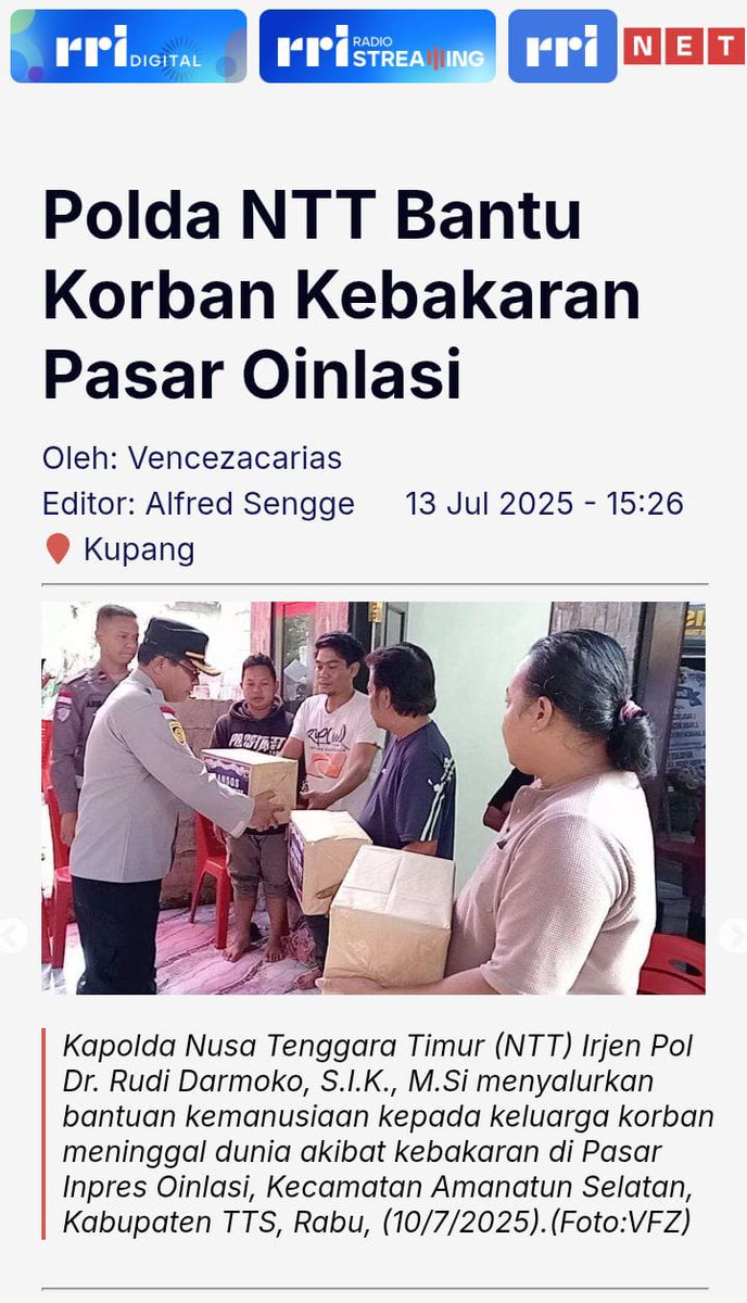 polda ntt bantu korban kebakaran pasar oinlasi, 
terimakasih atas kinerja baiknya, pastinya ini sangat bermanfaat 
Dedikasi Dalam Pengabdian
#TotalitasBerikanPelayanan