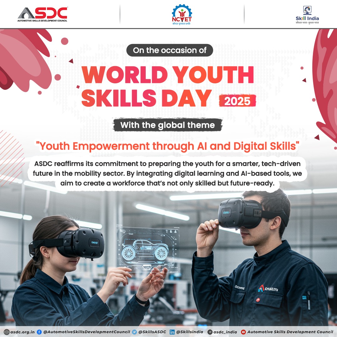 Happy World Youth Skills Day 2025!
Aligned with the global theme “Youth Empowerment through AI and Digital Skills,” we honour the changemakers of tomorrow.
Explore our e-learning courses and take the next step in your skilling journey at lnkd.in/dwJP2gJ

#WYSD2025