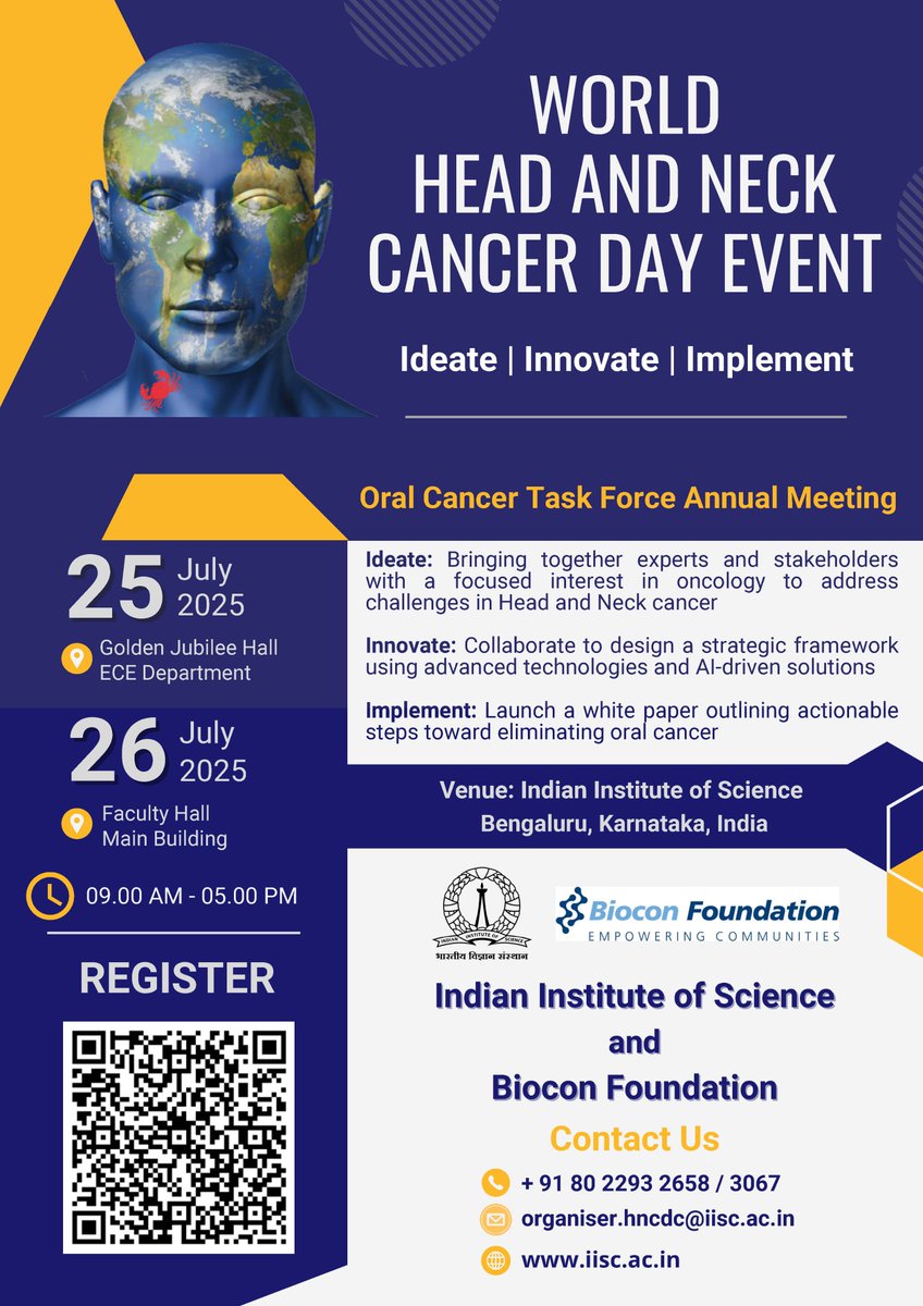 EECS @ IISc, Bengaluru (@eecsiisc) on Twitter photo Dear All,
You are cordially invited to ๐๐จ๐ซ๐ฅ๐ ๐๐๐๐ ๐๐ง๐ ๐๐๐๐ค ๐๐๐ง๐๐๐ซ ๐๐๐ฒ ๐๐ฏ๐๐ง๐ญ!
๐๐๐ญ๐: 25-26 July 2025
๐๐ข๐ฆ๐: 9.00 AM-5.00 PM
๐๐๐ง๐ฎ๐: IISc, Bengaluru
๐๐ซ๐จ๐ ๐ซ๐๐ฆ๐ฆ๐: lnkd.in/g6rJMakk
๐๐๐ ๐ข๐ฌ๐ญ๐ซ๐๐ญ๐ข๐จ๐ง: lnkd.in/gvazaTum Dear All,
You are cordially invited to ๐๐จ๐ซ๐ฅ๐ ๐๐๐๐ ๐๐ง๐ ๐๐๐๐ค ๐๐๐ง๐๐๐ซ ๐๐๐ฒ ๐๐ฏ๐๐ง๐ญ!
๐๐๐ญ๐: 25-26 July 2025
๐๐ข๐ฆ๐: 9.00 AM-5.00 PM
๐๐๐ง๐ฎ๐: IISc, Bengaluru
๐๐ซ๐จ๐ ๐ซ๐๐ฆ๐ฆ๐: lnkd.in/g6rJMakk
๐๐๐ ๐ข๐ฌ๐ญ๐ซ๐๐ญ๐ข๐จ๐ง: lnkd.in/gvazaTum