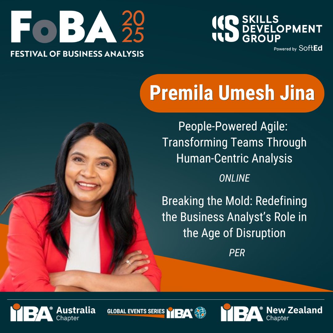 At the 2025 IIBA Skills Development Group Festival of Business Analysis, Premila will deliver two compelling sessions: a hands-on workshop in Perth, and an online presentation offering a fresh take on Agile.

festivalofbusinessanalysis.org/speaker/premil…

#FoBA2025 #IIBA #BusinessAnalysis